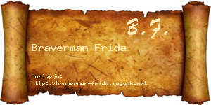 Braverman Frida névjegykártya